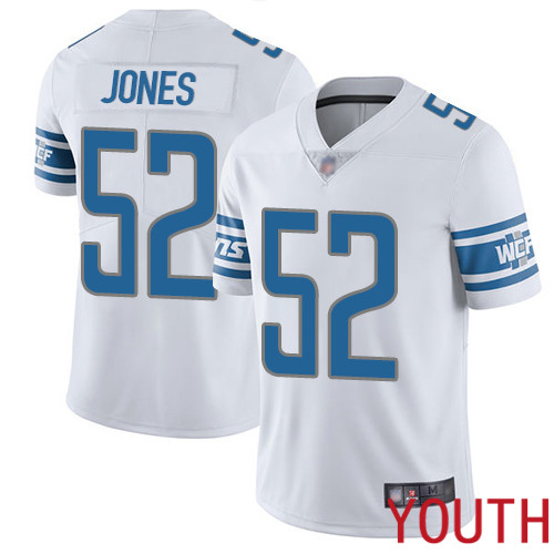 Detroit Lions Limited White Youth Christian Jones Road Jersey NFL Football #52 Vapor Untouchable->youth nfl jersey->Youth Jersey